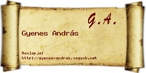Gyenes András névjegykártya